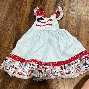 Ric Rac Toddler girls ric rac dress July 4